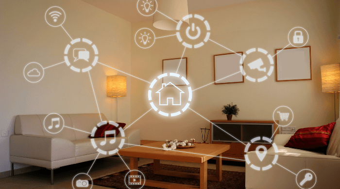 Image représentant la synégie d'une maison connectée